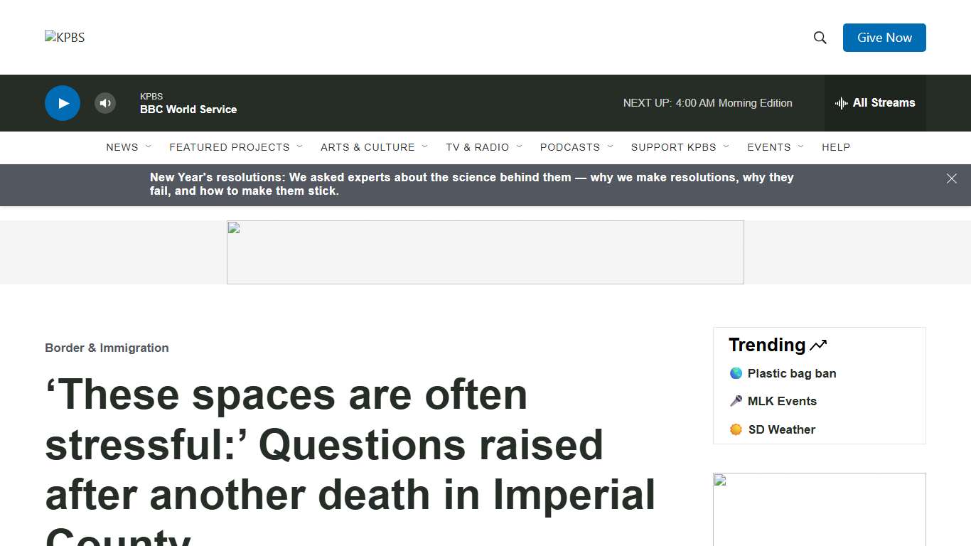 ‘These spaces are often stressful:’ Questions raised after another death in Imperial County | KPBS Public Media